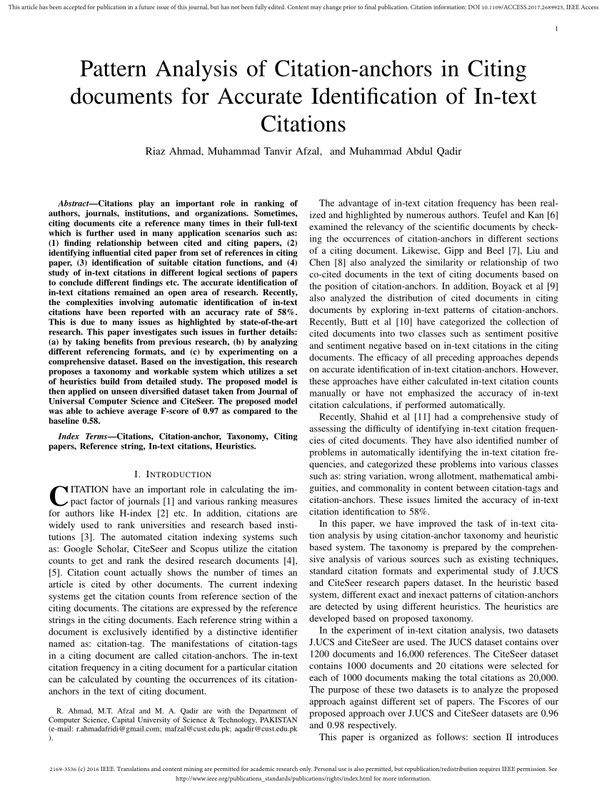 Academic paper citation