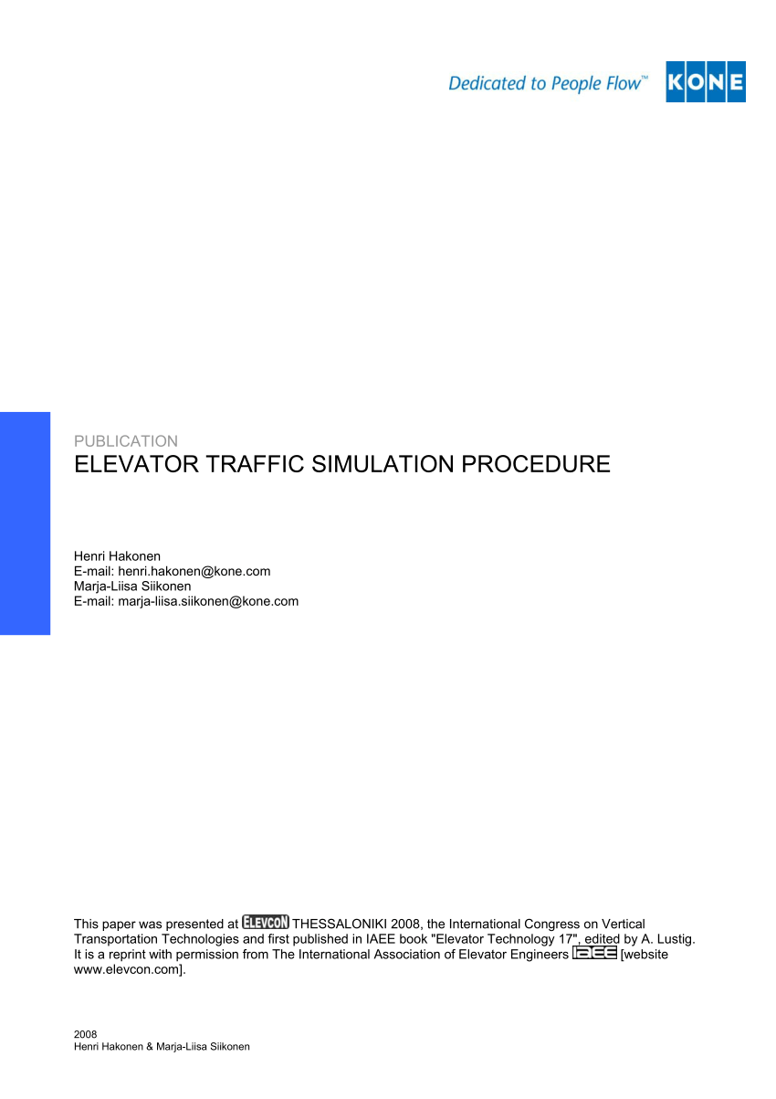 elevator traffic analysis and simulation software