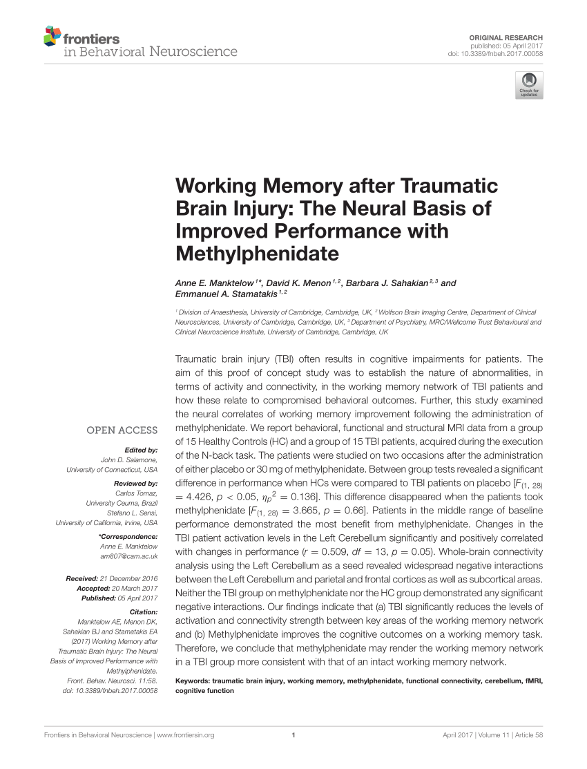 research paper brain injury