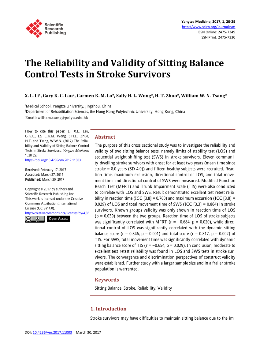 Sitting balance: Its relation to function in individuals ... - 