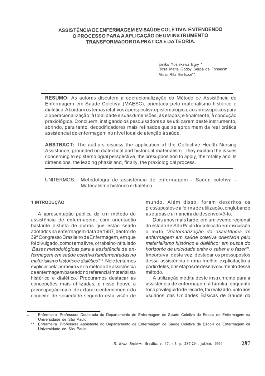 Pdf Assistência De Enfermagem Em Saúde Coletiva Entendendo O Processo Para A Aplicação De Um 2061