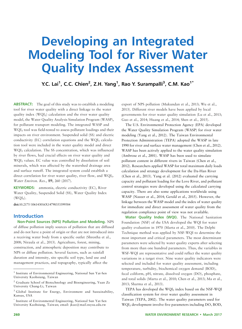 water quality index research paper