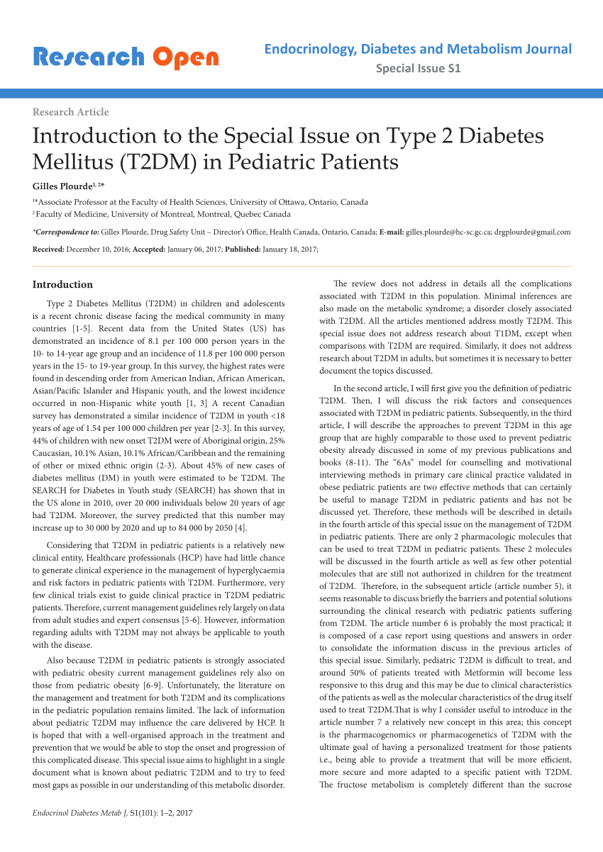 research topics on type 1 diabetes)