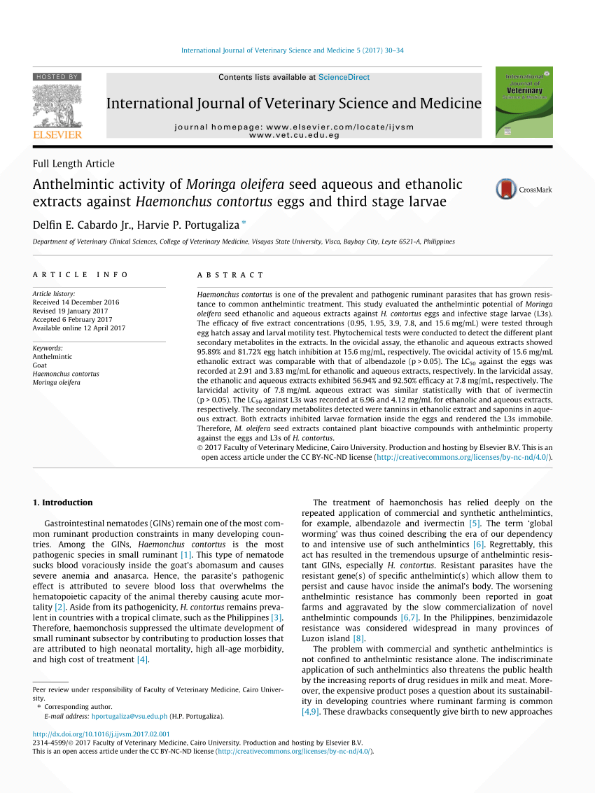 anthelmintic activity of moringa oleifera tablete pentru viermi pentru viermi