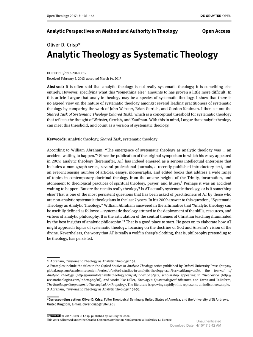 theology research paper sample