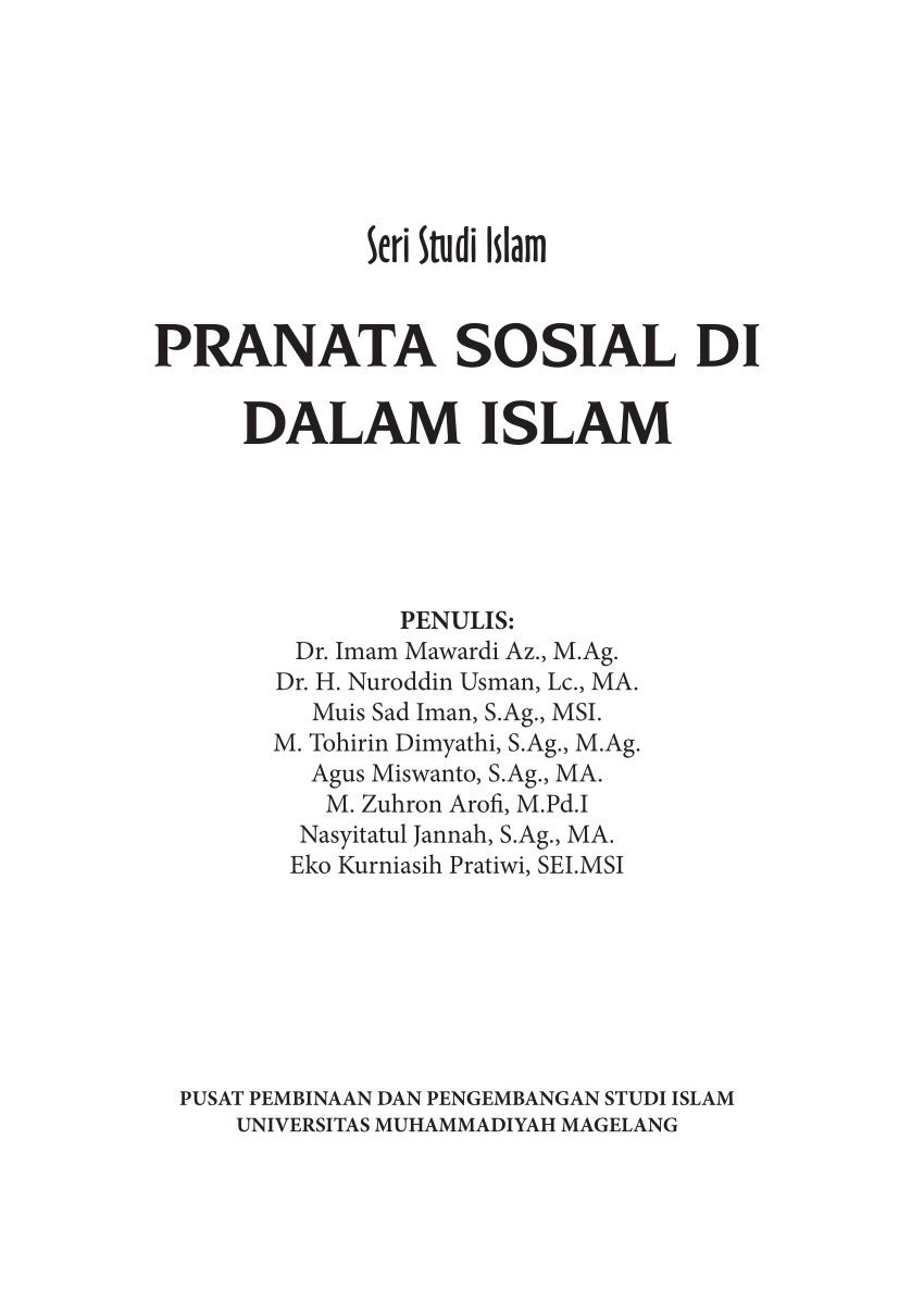 PDF Pranata Sosial Didalam Islam