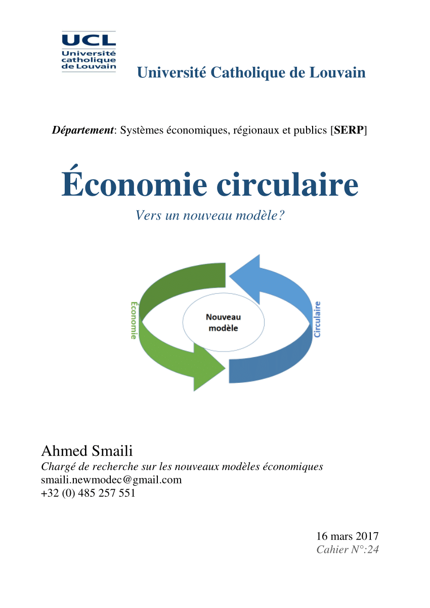 Pdf Economie Circulaire Vers Un Nouveau Modele