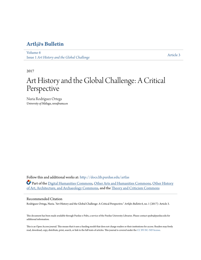 Pdf Art History And The Global Challenge A Critical Perspective