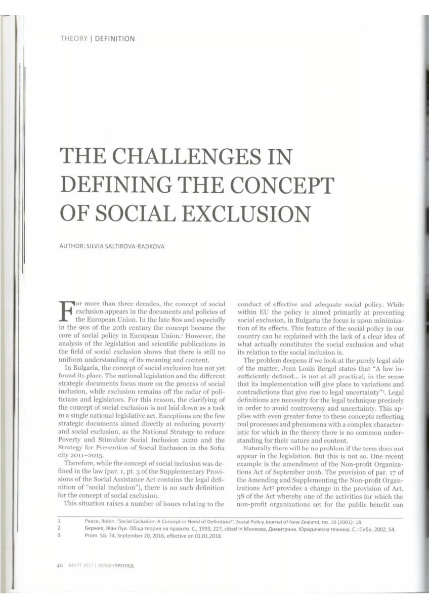 exclusion social dissertation