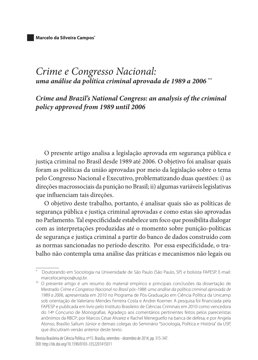 PDF) Processo Legislativo e Política Criminal: a aprovação da Lei n.  9.299/96, entre discursos e silêncios