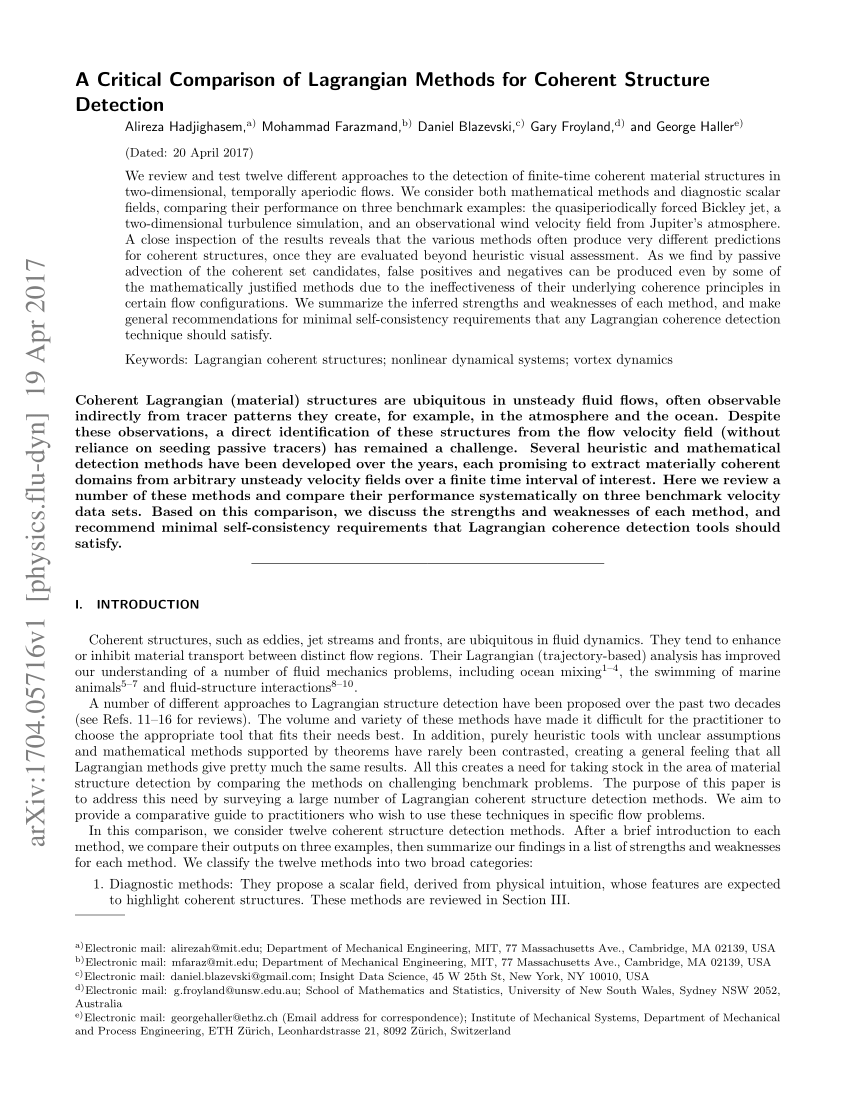 PDF) A Critical Comparison of Lagrangian Methods for Coherent