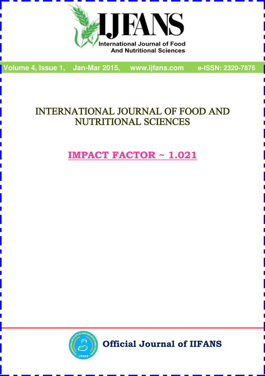 (PDF) INTERNATIONAL JOURNAL OF FOOD AND NUTRITIONAL SCIENCES IMPACT