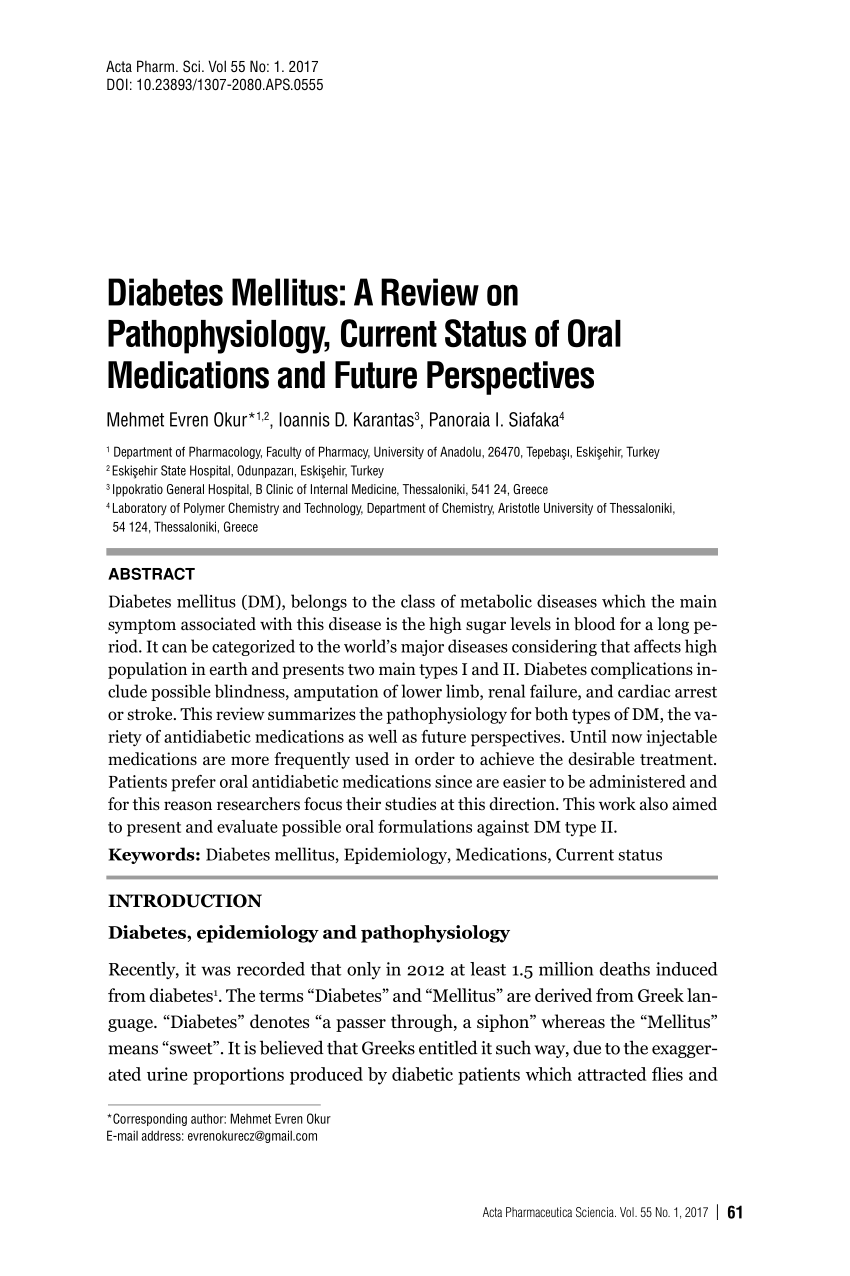 literature review of diabetes mellitus