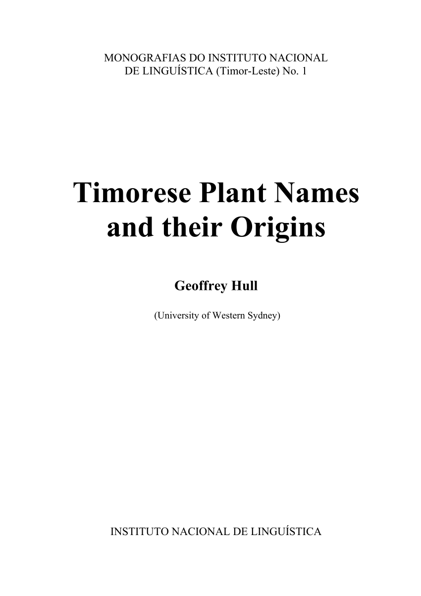 Pdf Timorese Plant Names And Their Origins It is not listed in the top 1000 names. pdf timorese plant names and their origins