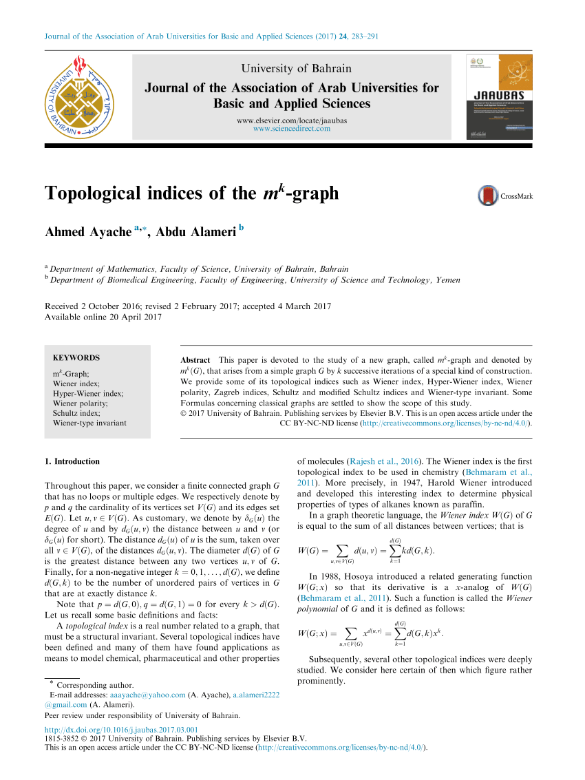 Pdf Topological Indices Of The M K Graph