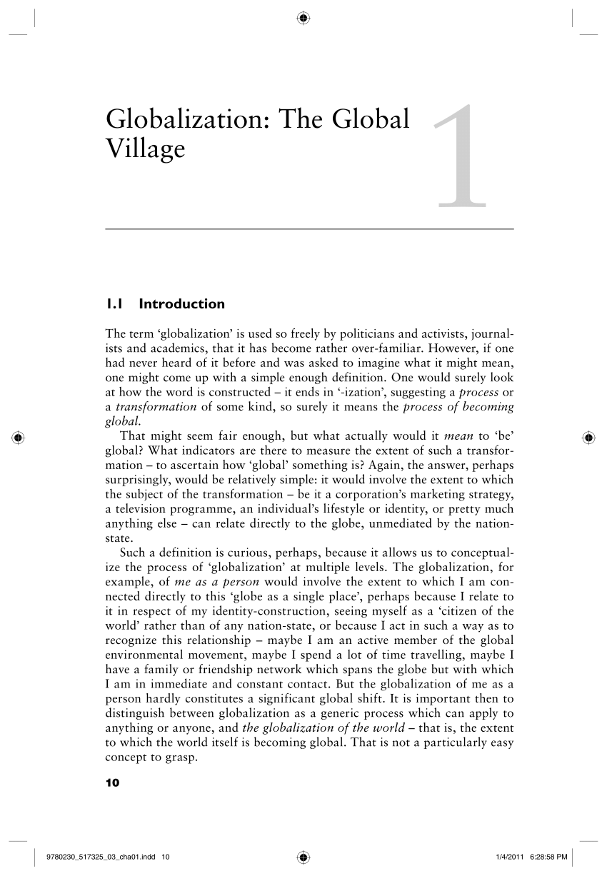 essay about global village