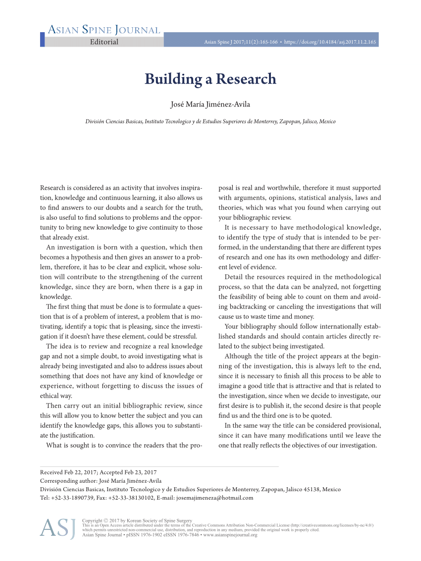 building research idea