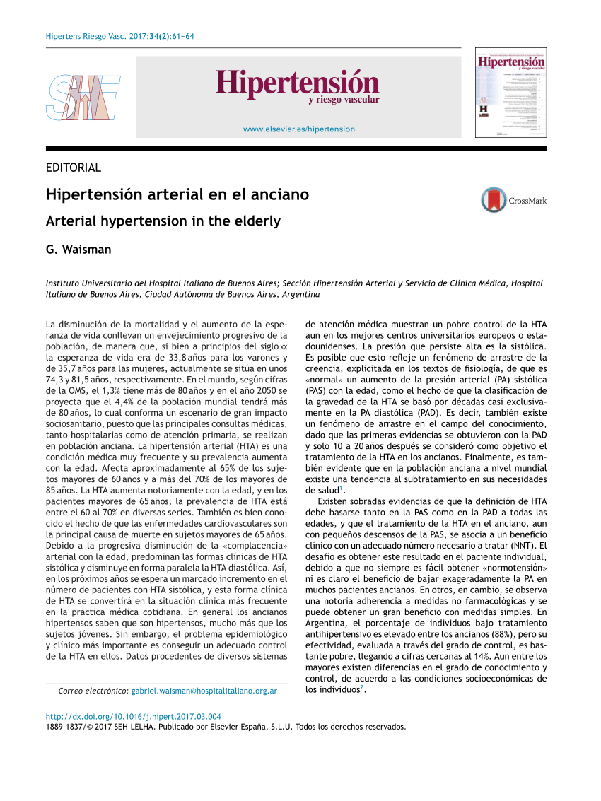 Hipertensin Arterial Novedades De Las Guas 2018