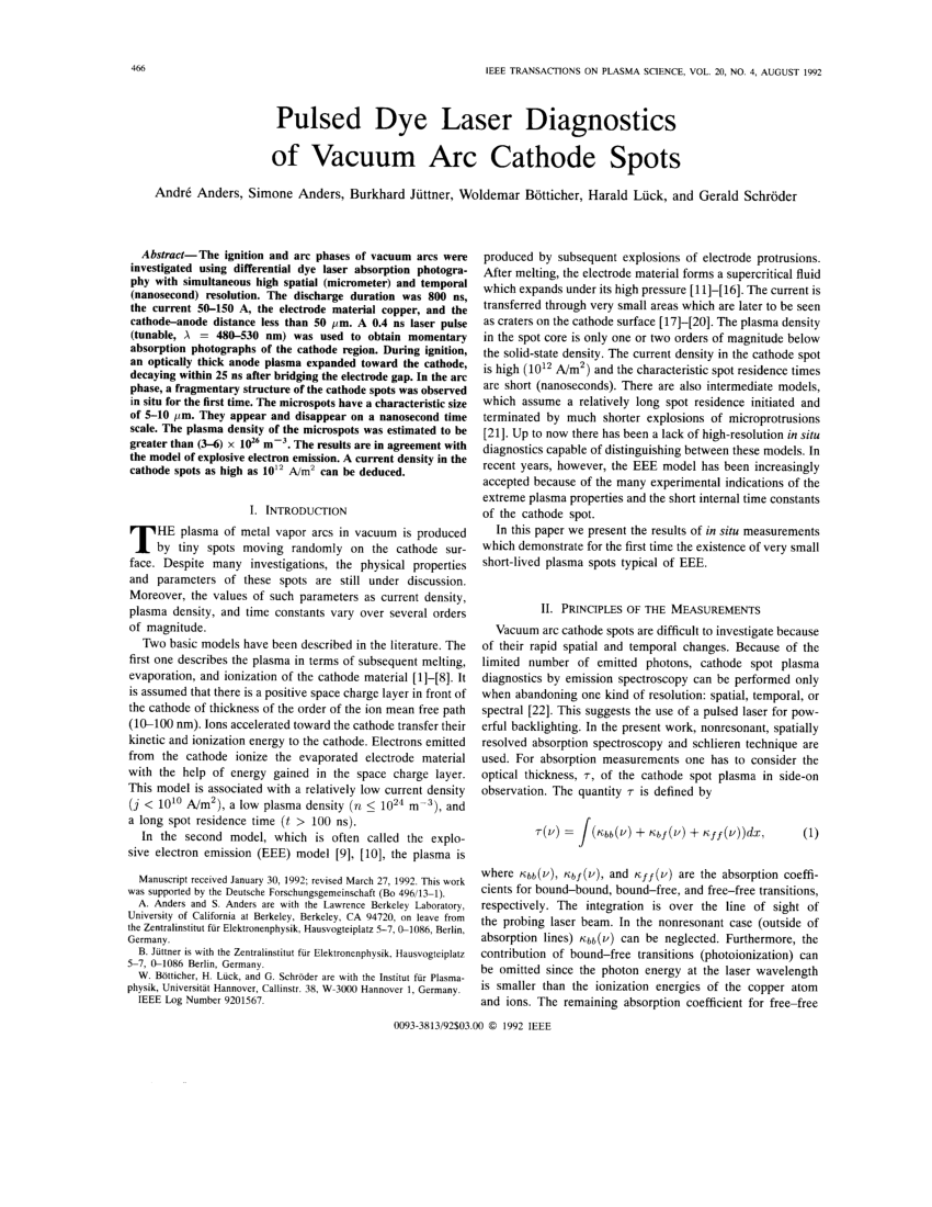 pdf-pulsed-dye-laser-diagnostics-of-vacuum-arc-cathode-spots