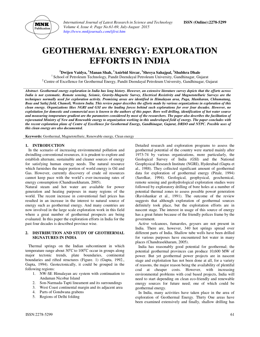 research paper on geothermal energy