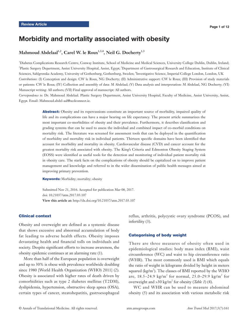 literature review morbid obesity