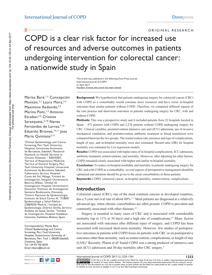 (PDF) COPD is a clear risk factor for increased use of resources and ...