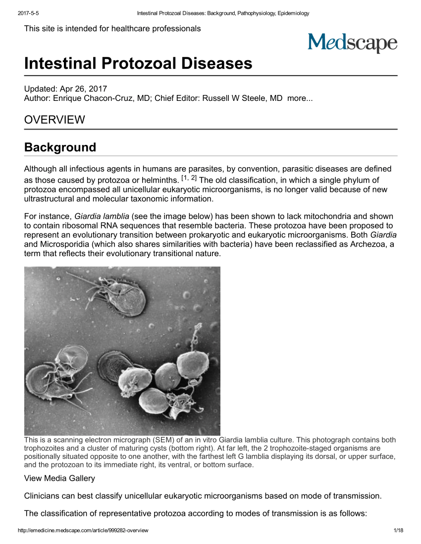 giardiasis management medscape