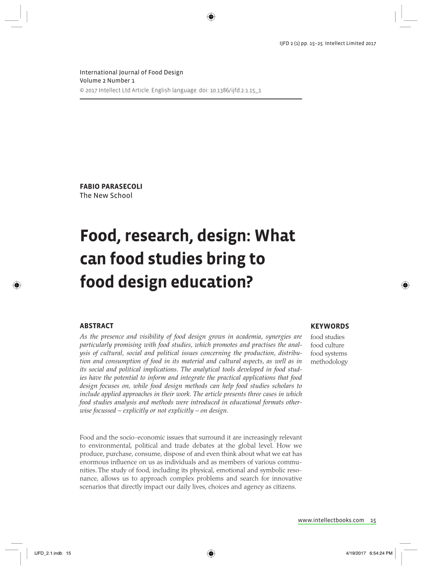 research paper about the food industry