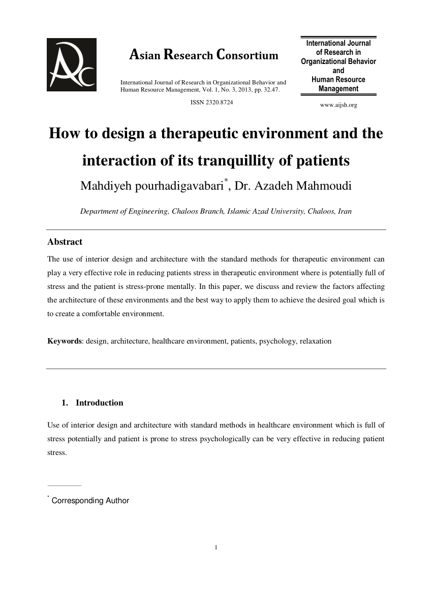 therapeutic environment assignment pdf