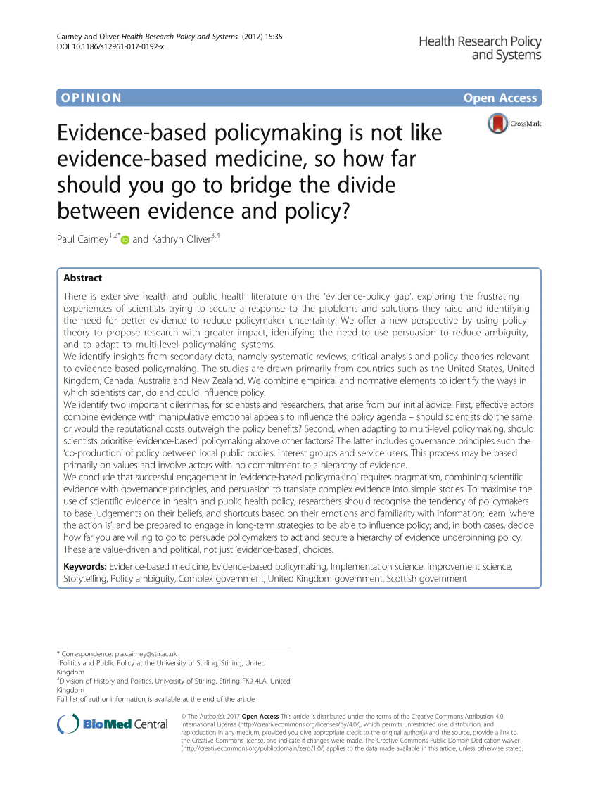 Are The Barriers Of Evidence Based Policy