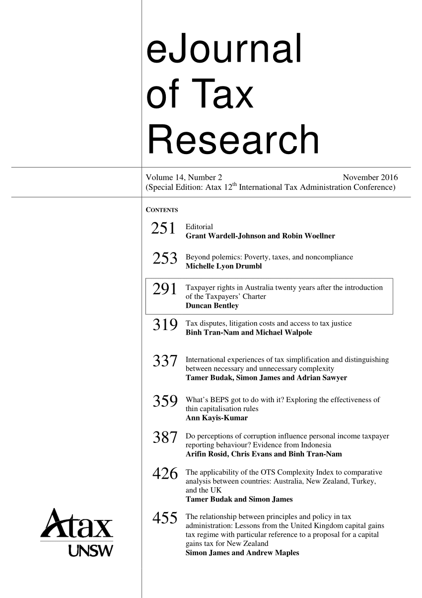 (PDF) Taxpayer rights in Australia twenty years after the introduction