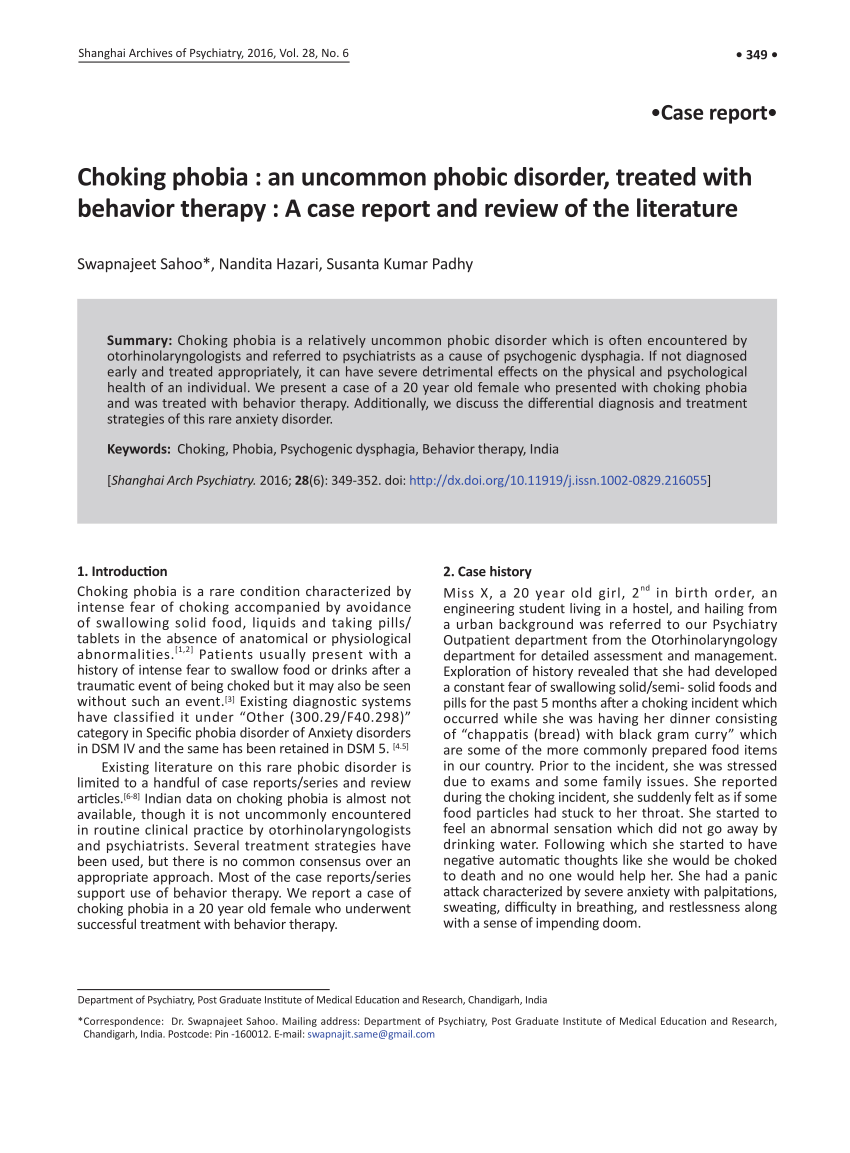 case study on phobia disorder