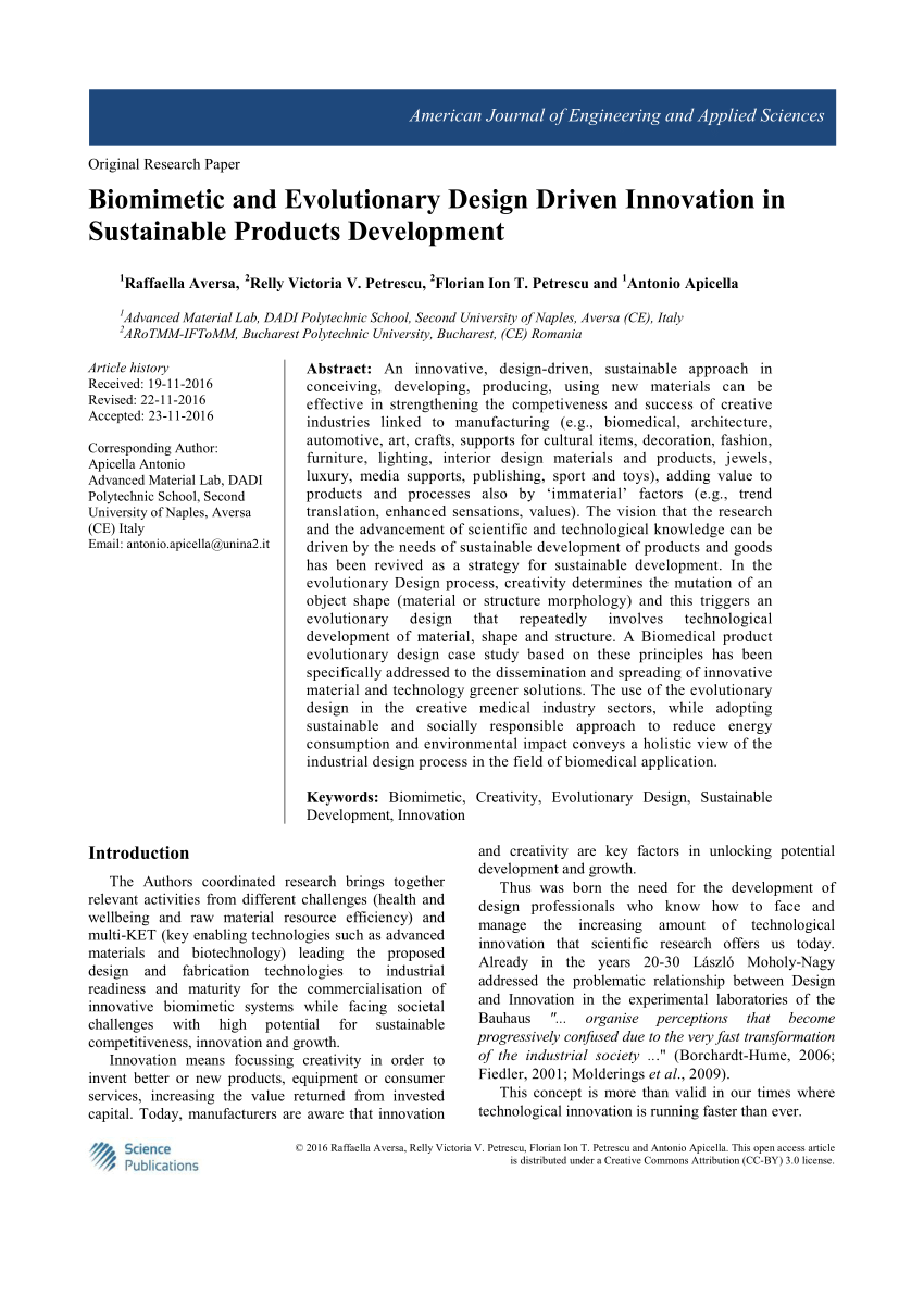 Biomimetic and Evolutionary Design Driven