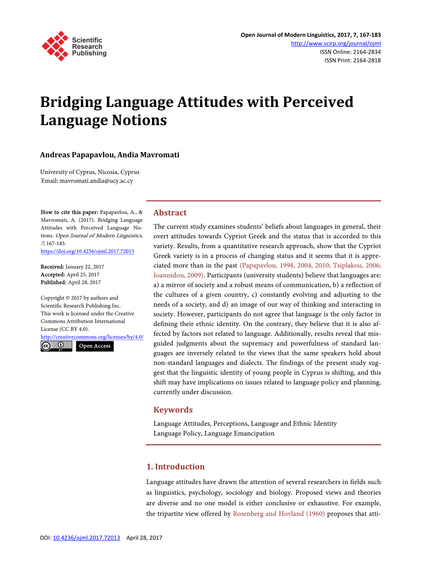 thesis on language attitudes