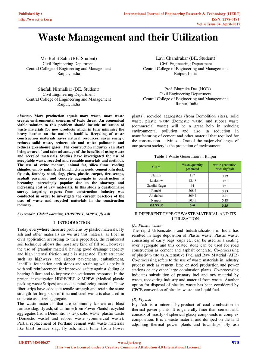 research proposal on waste management pdf