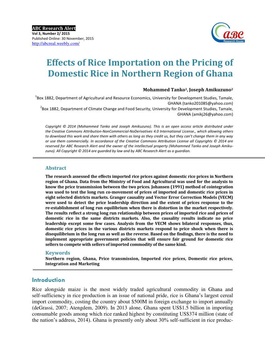 rice importation essay