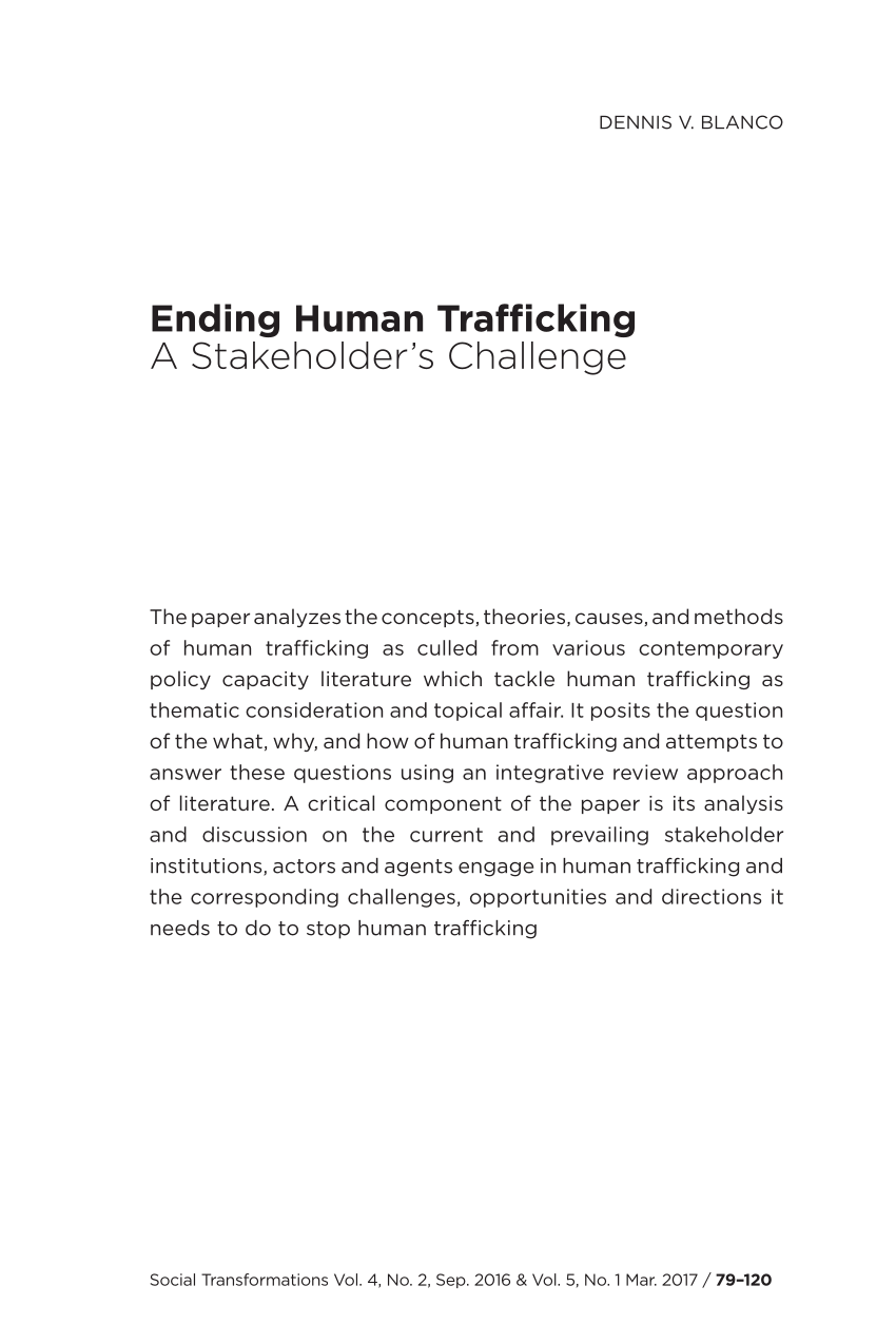 Thesis statements for human trafficking