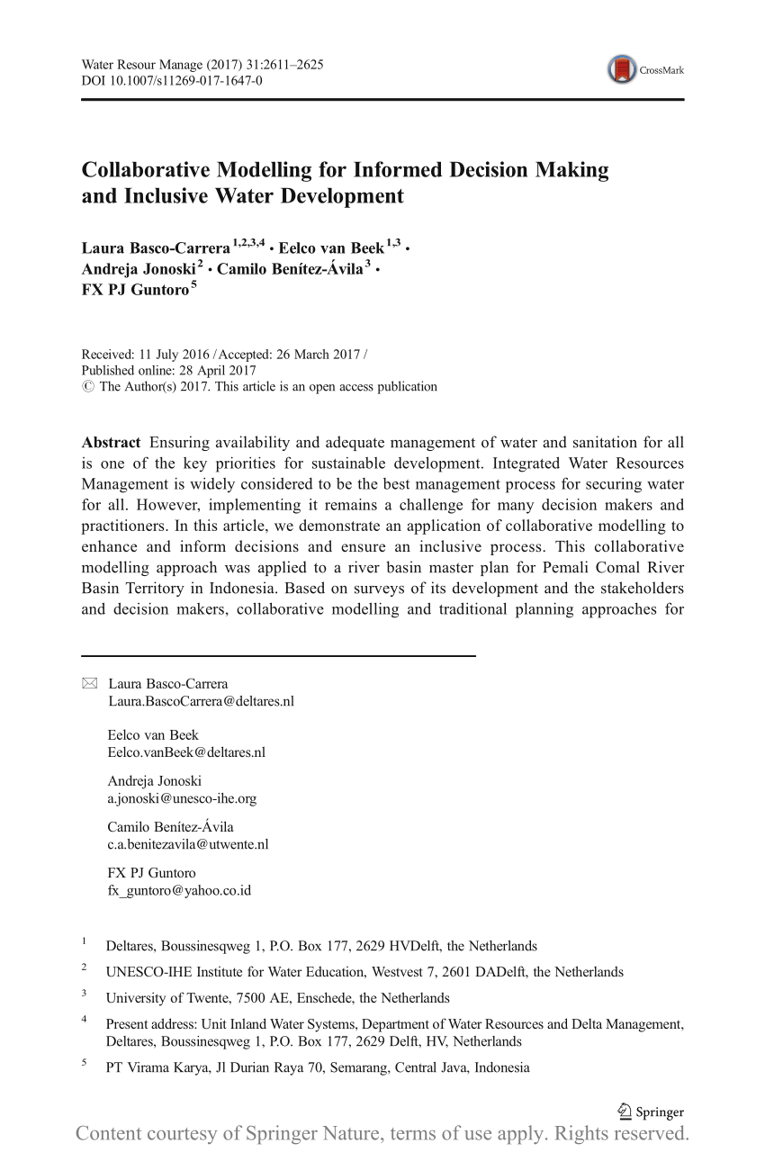 (PDF) Collaborative Modelling for Informed Decision Making and 