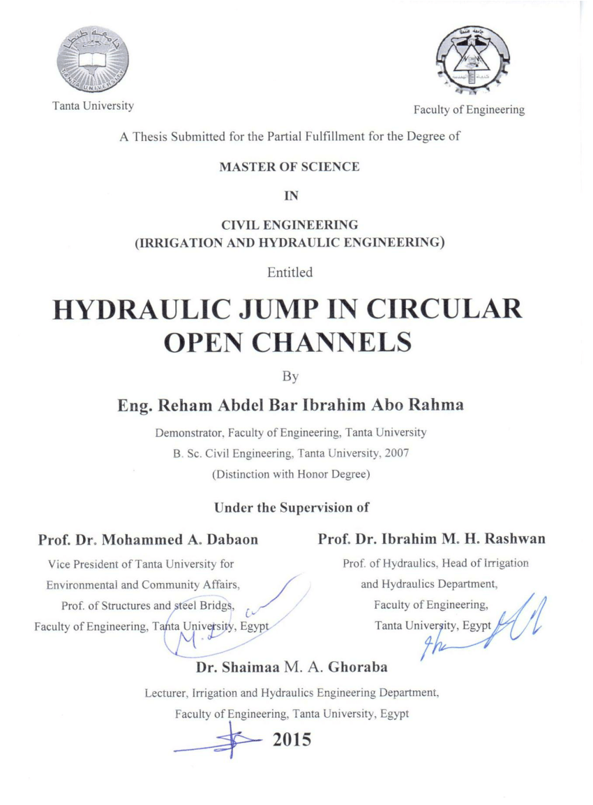 Pdf Hydraulic Jump In Circular Open Channels