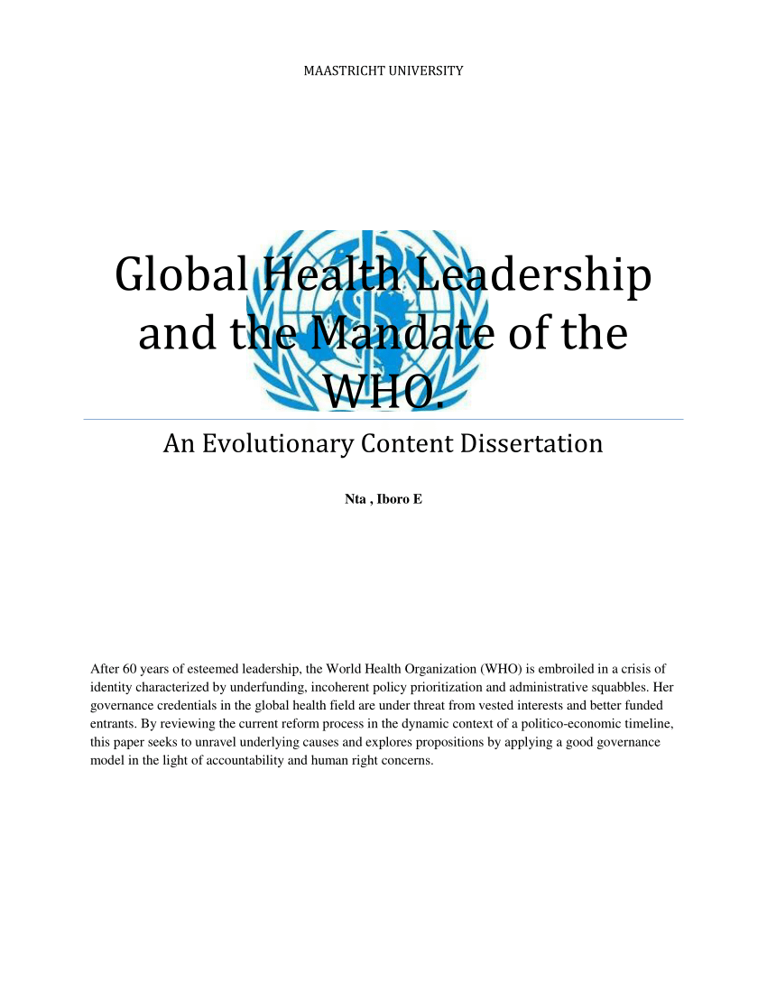 phd in global health leadership