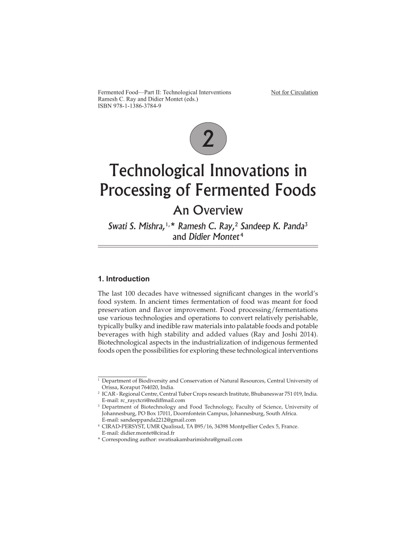 research paper on fermented foods