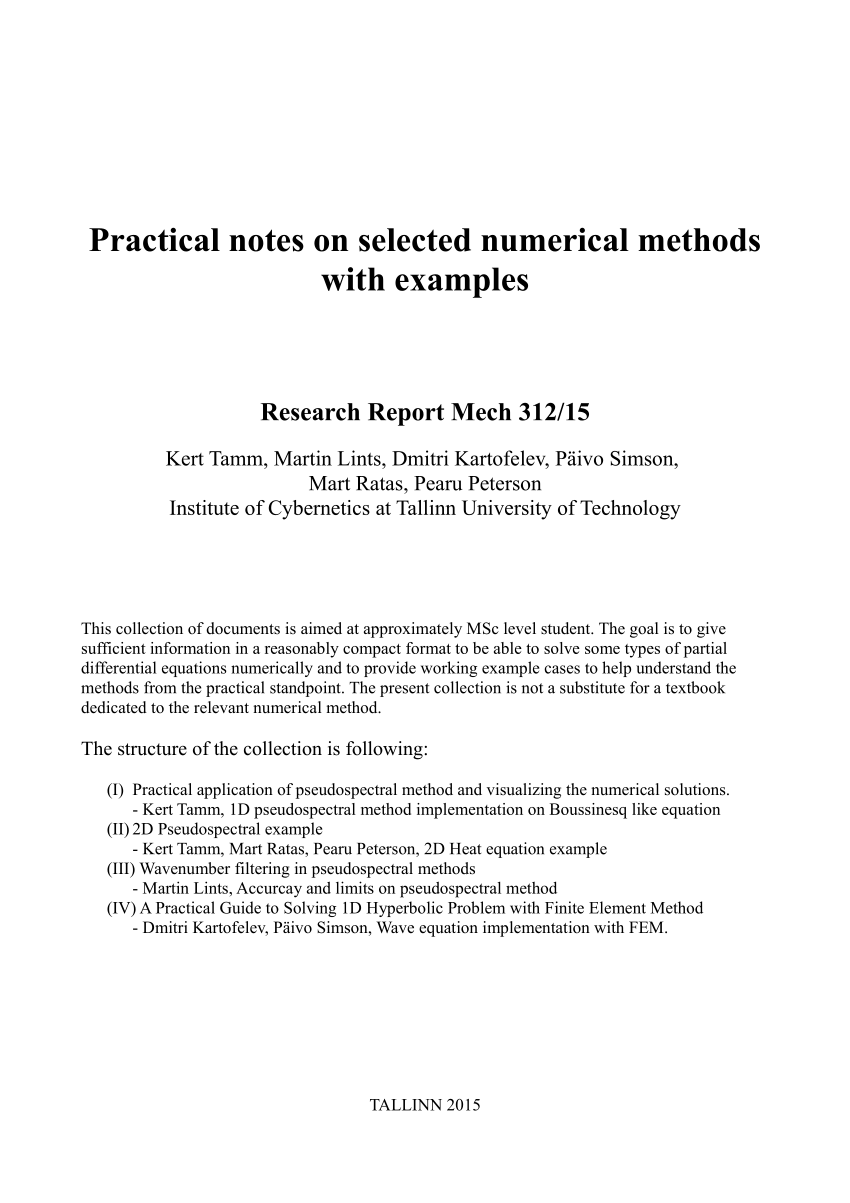 research paper on numerical method