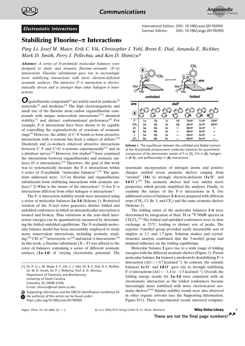 Pdf Stabilizing Fluorine P Interactions