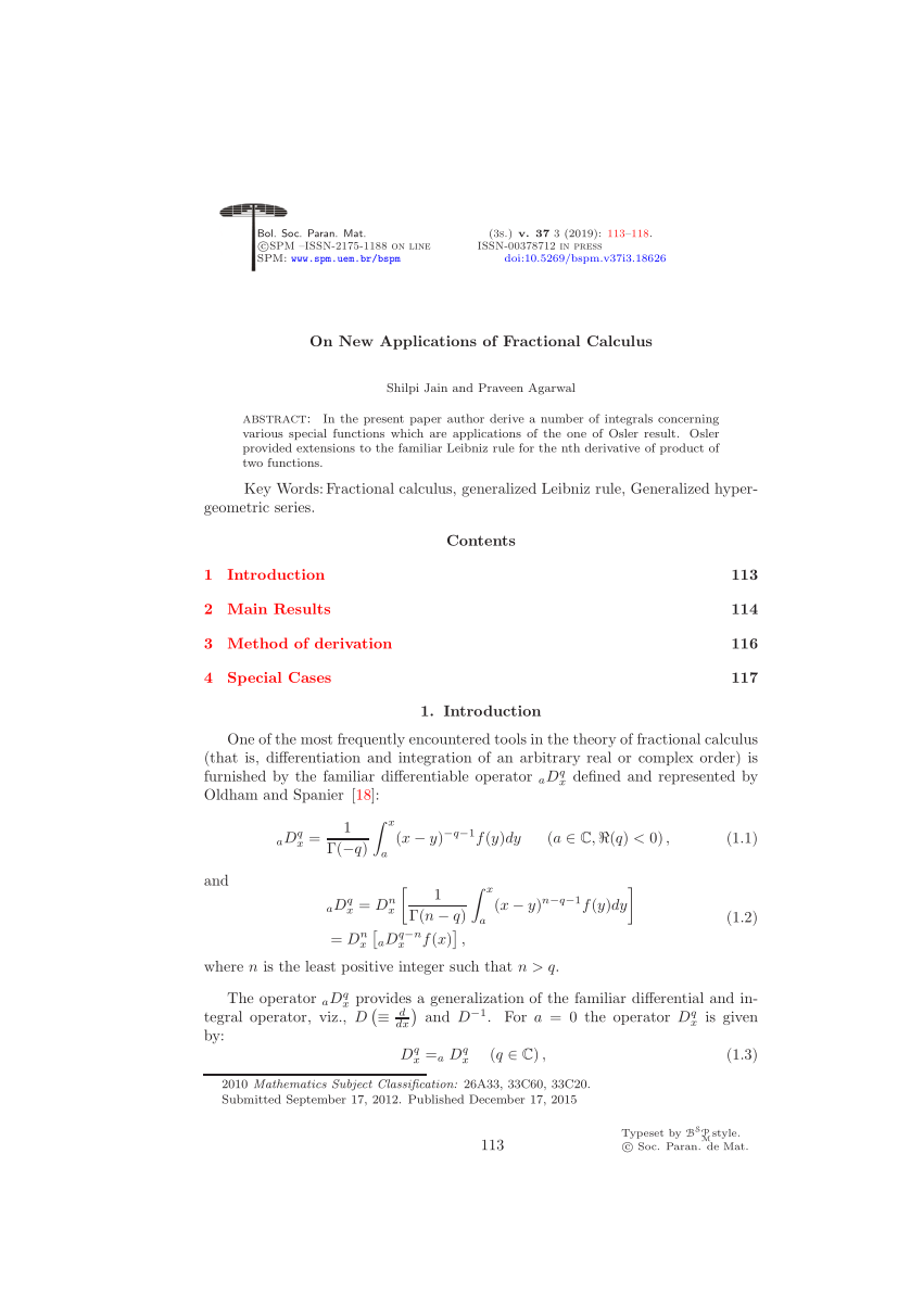 research paper on fractional calculus