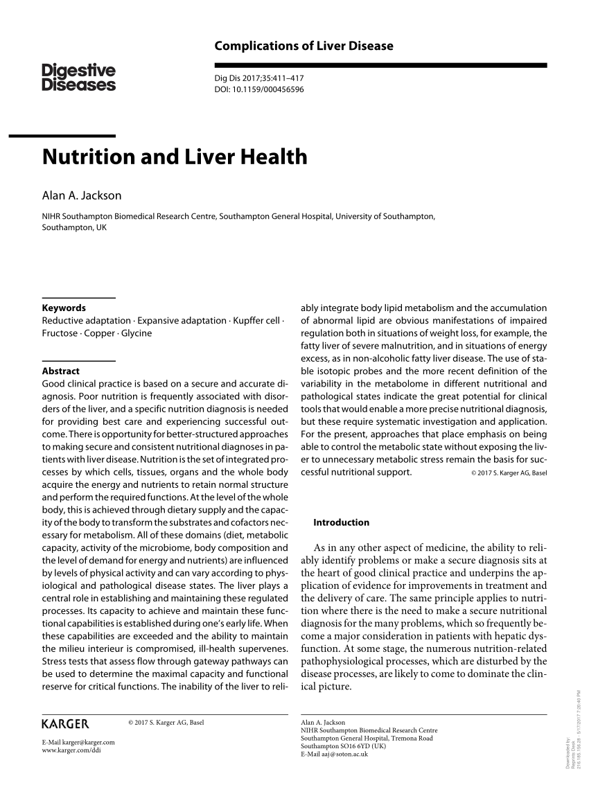 liver disease nutrition case study