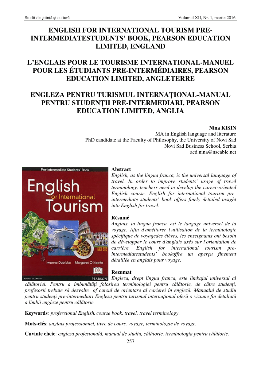 going international english for tourism cd