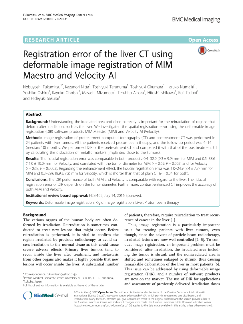 PDF) Registration error of the liver CT using deformable image ...