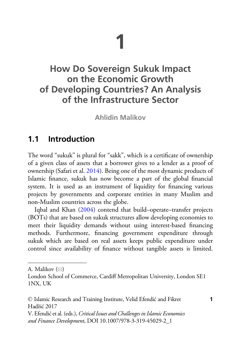 Pdf How Do Sovereign Sukuk Impact On The Economic Growth Of Developing Countries An Analysis