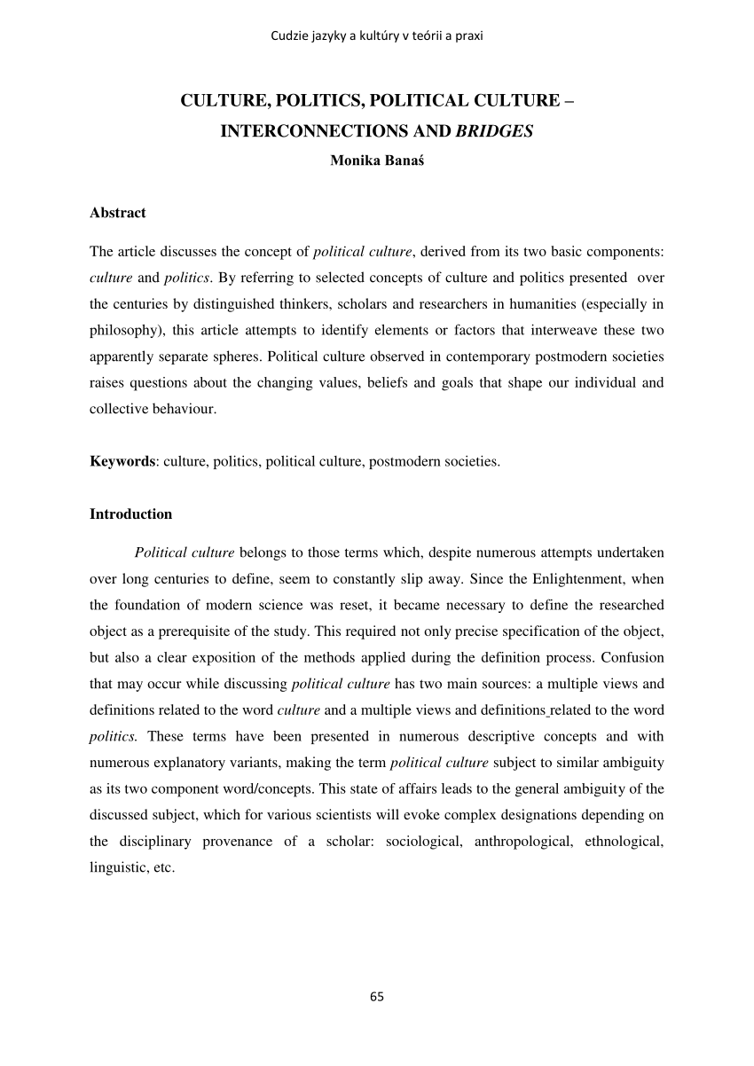 research article on political culture