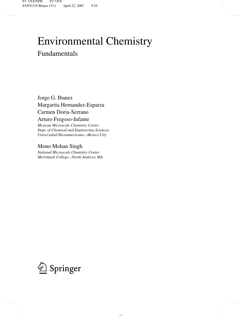 environmental chemistry research paper pdf